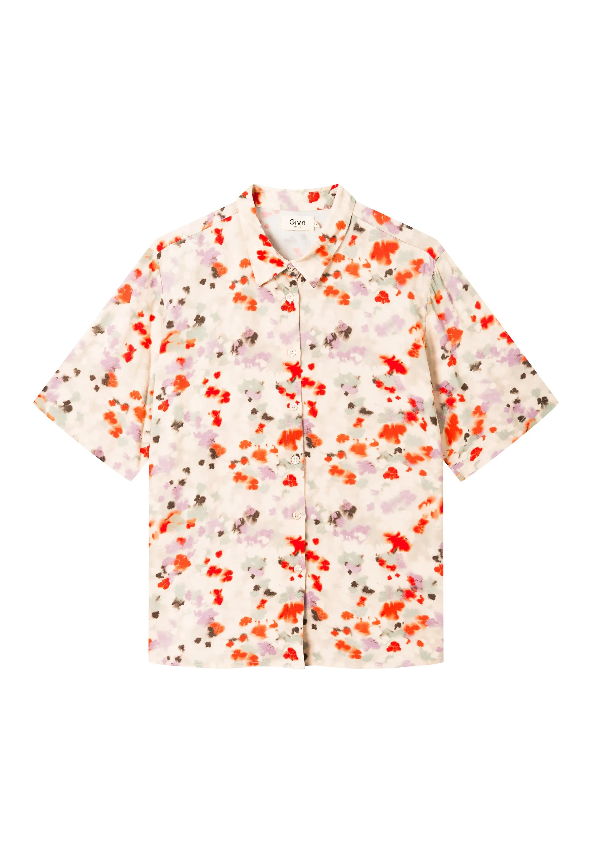 Short sleeve blouse STINE from LENZING™ ECOVERO™ - Lavender / Sage (Flowers) Givn Berlin