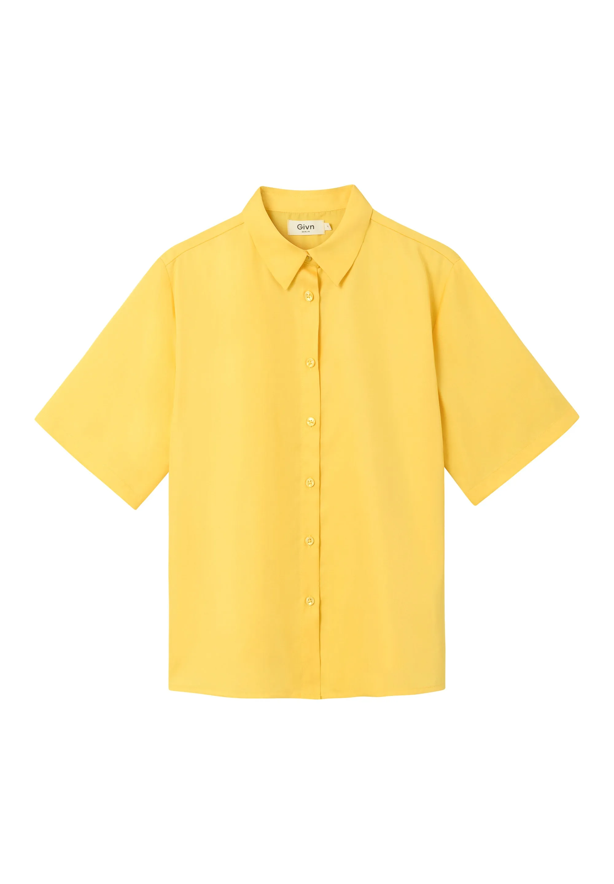 Short sleeve blouse STINE in TENCEL™ REFIBRA™ Lyocell - Sunny Yellow (Refibra) Givn Berlin