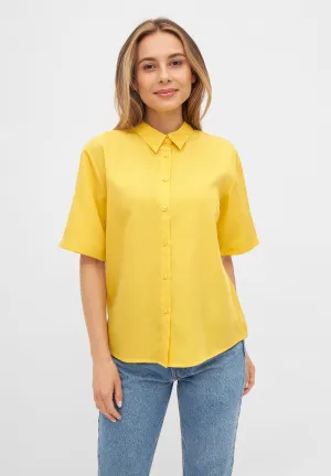 Short sleeve blouse STINE in TENCEL™ REFIBRA™ Lyocell - Sunny Yellow (Refibra) Givn Berlin