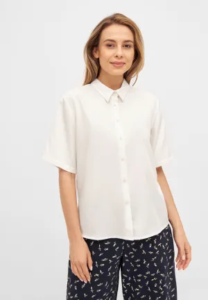 Short sleeve blouse STINE in TENCEL™ REFIBRA™ Lyocell - White (Refibra) Givn Berlin