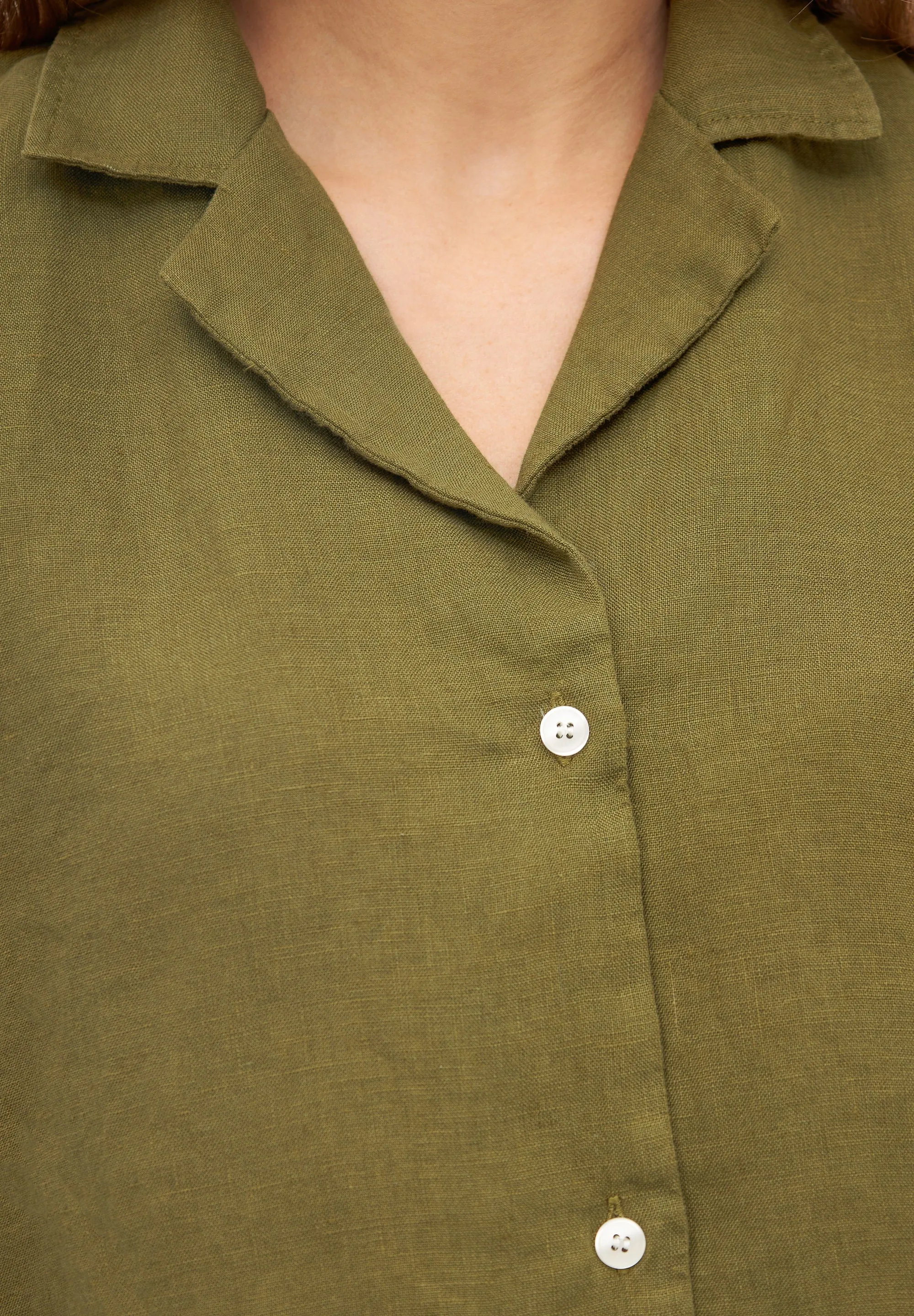 Short sleeve linen blouse CAROL - Olive Oil (Linen) Givn Berlin