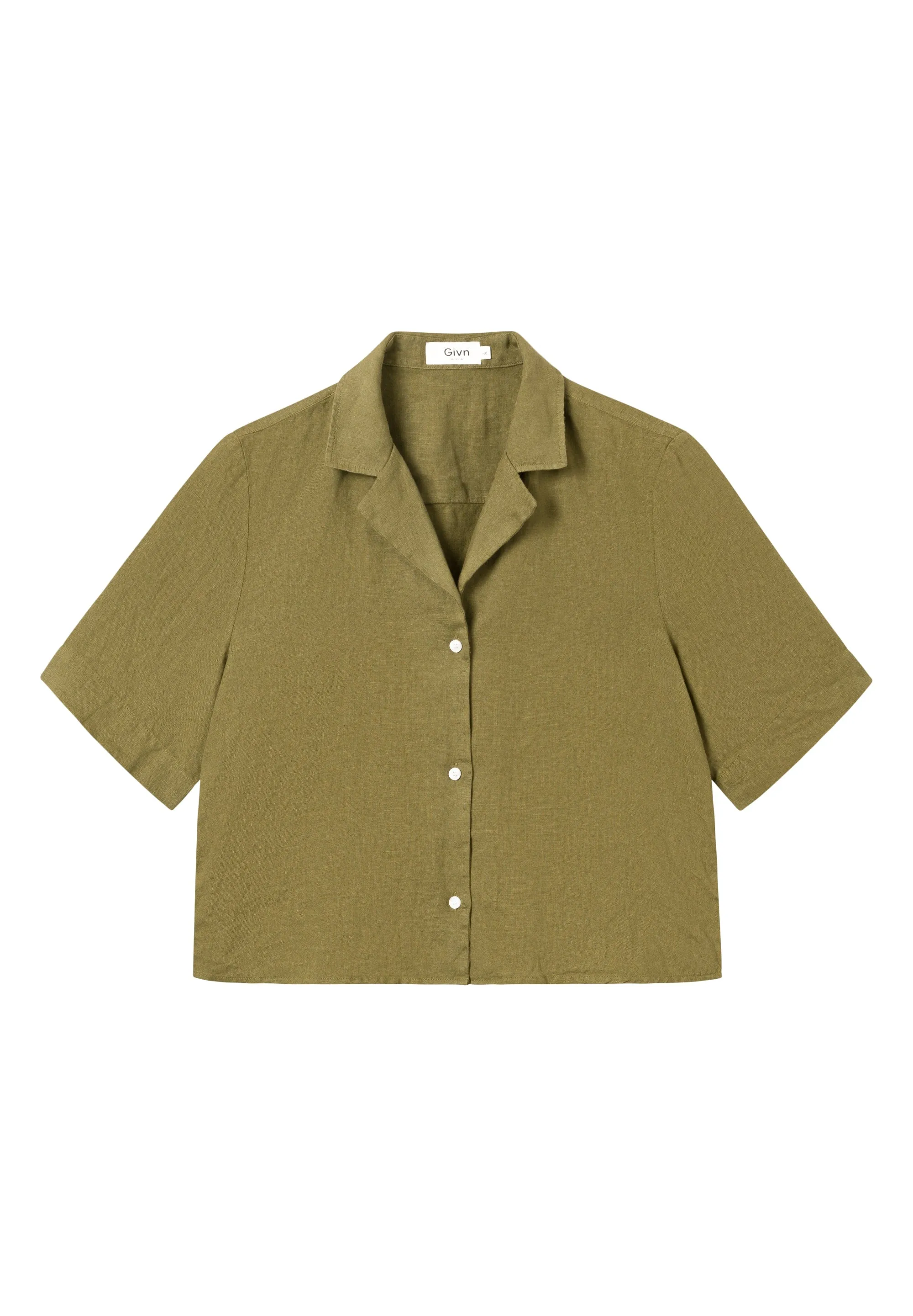 Short sleeve linen blouse CAROL - Olive Oil (Linen) Givn Berlin