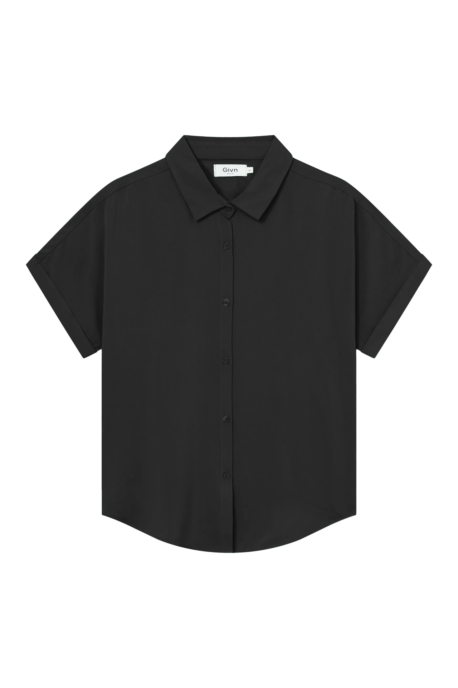 Short-sleeved blouse GBSARAH from LENZING™ ECOVERO™ - Black Givn Berlin