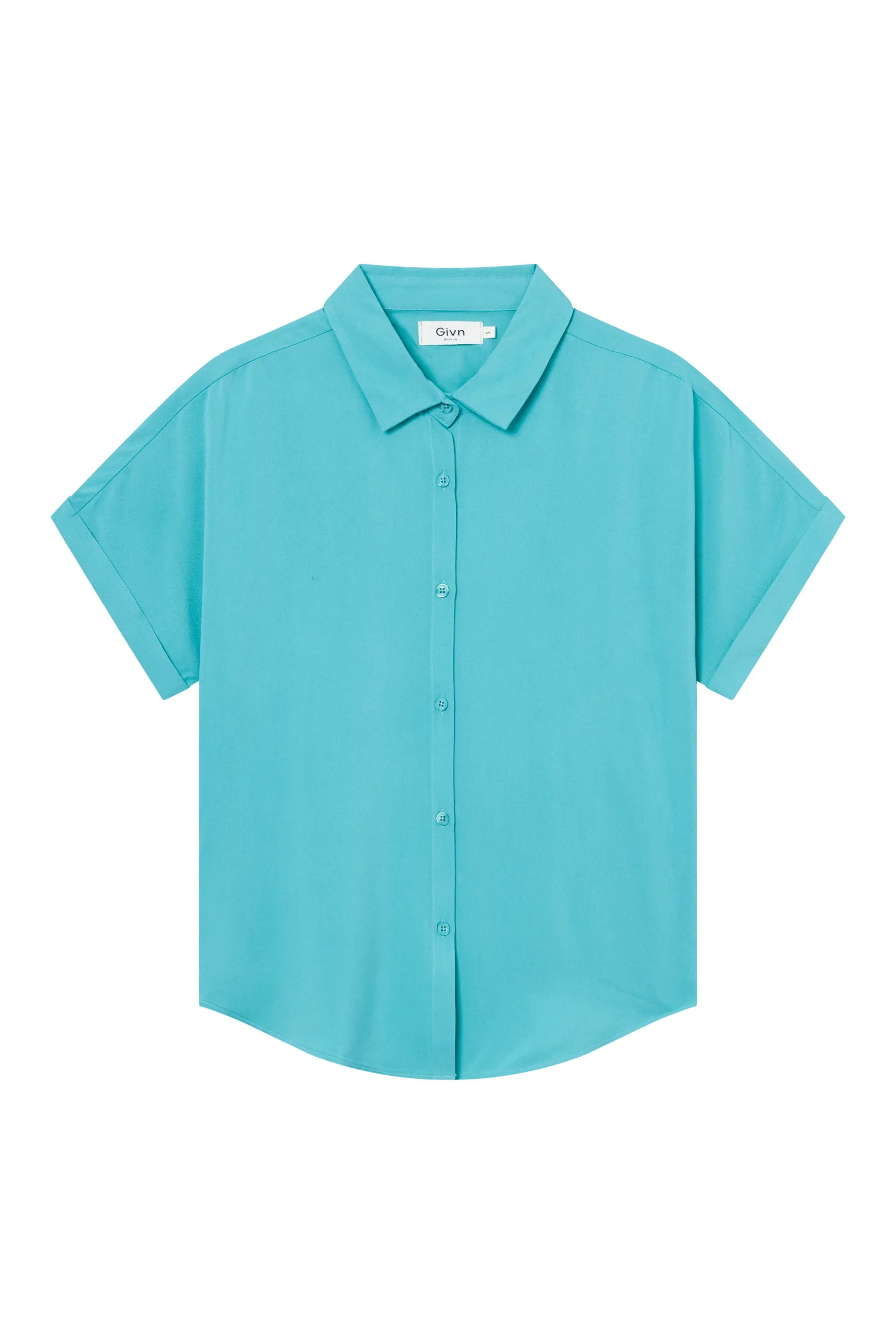Short-sleeved blouse GBSARAH relaxed fit from LENZING™ ECOVERO™ - Amalfi Green Givn Berlin
