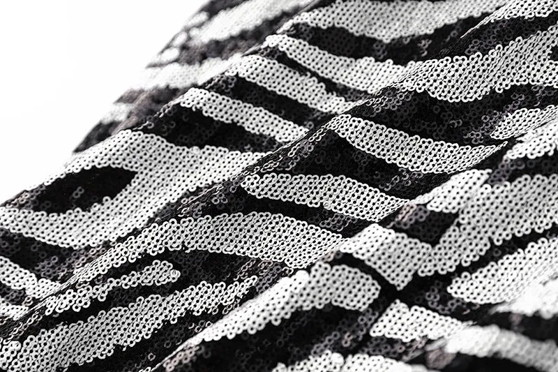 Short two-tone zebra sequin mini dress Gloria Lanvin