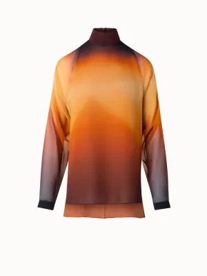 Silk Blouse with Autumn Twilight Print Akris