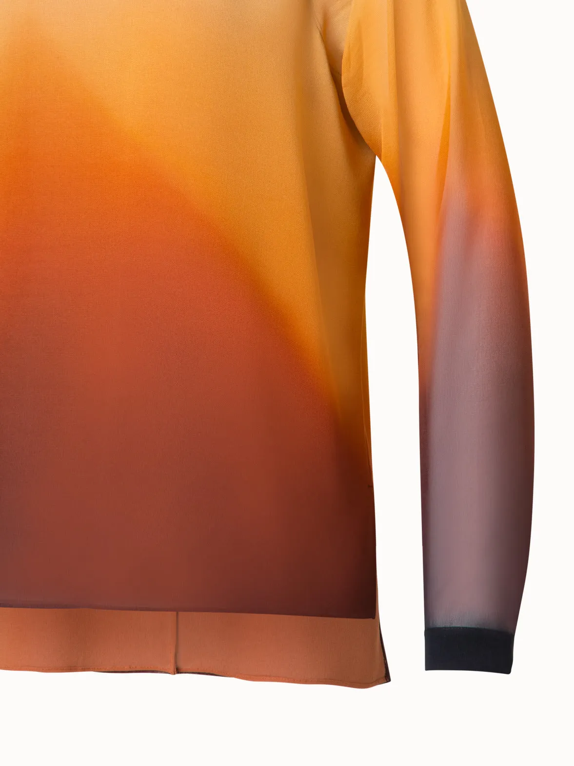 Silk Blouse with Autumn Twilight Print Akris