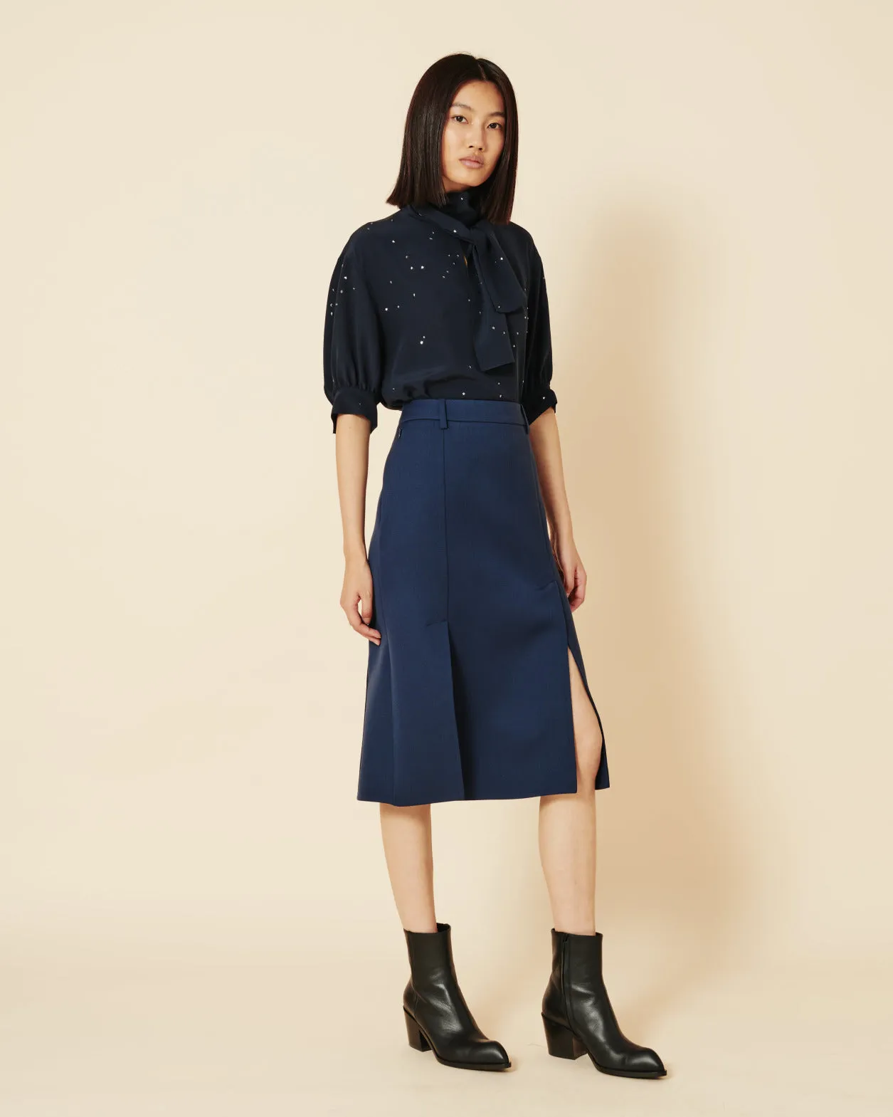 Silk Blouse with Bow and Swarowski Stars Akris