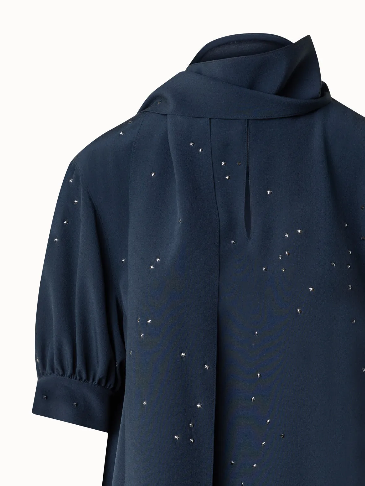 Silk Blouse with Bow and Swarowski Stars Akris