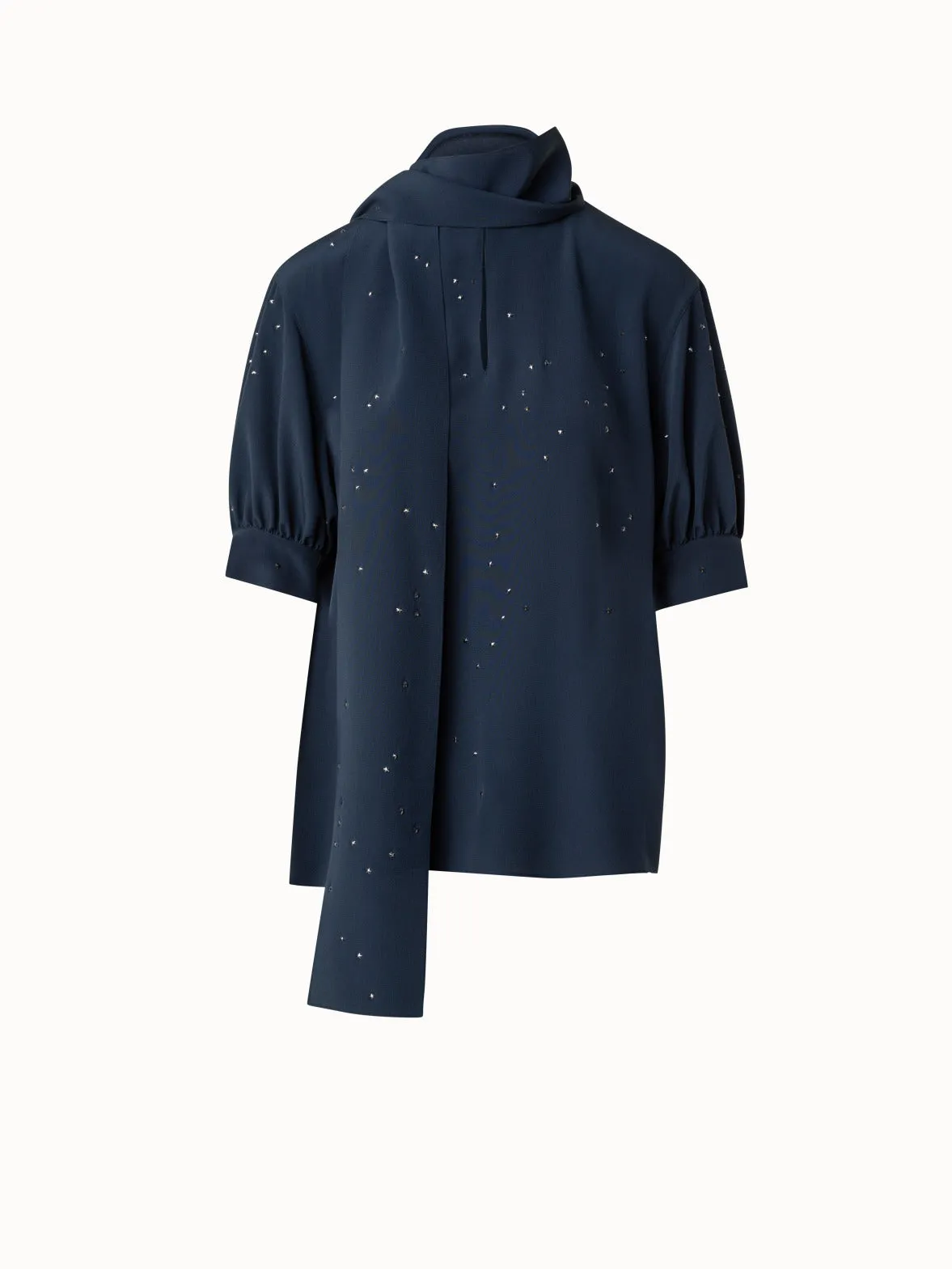 Silk Blouse with Bow and Swarowski Stars Akris