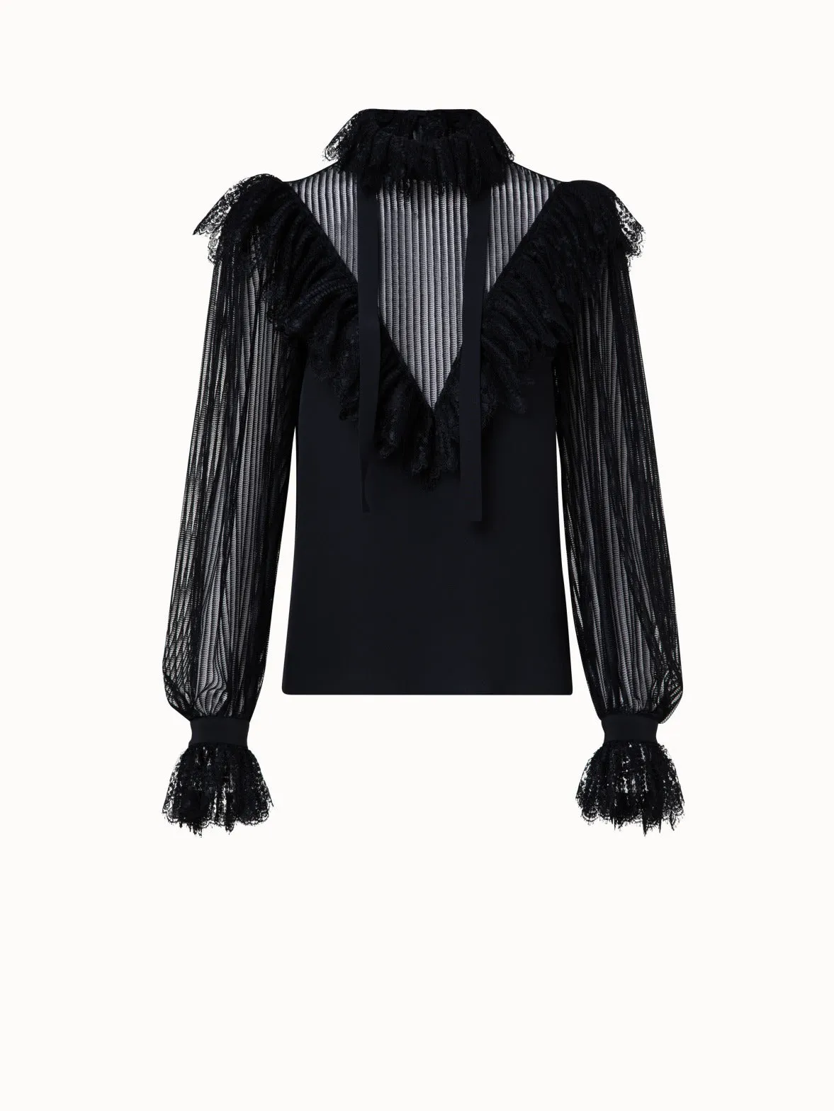 Silk Crêpe and Lace Blouse Akris