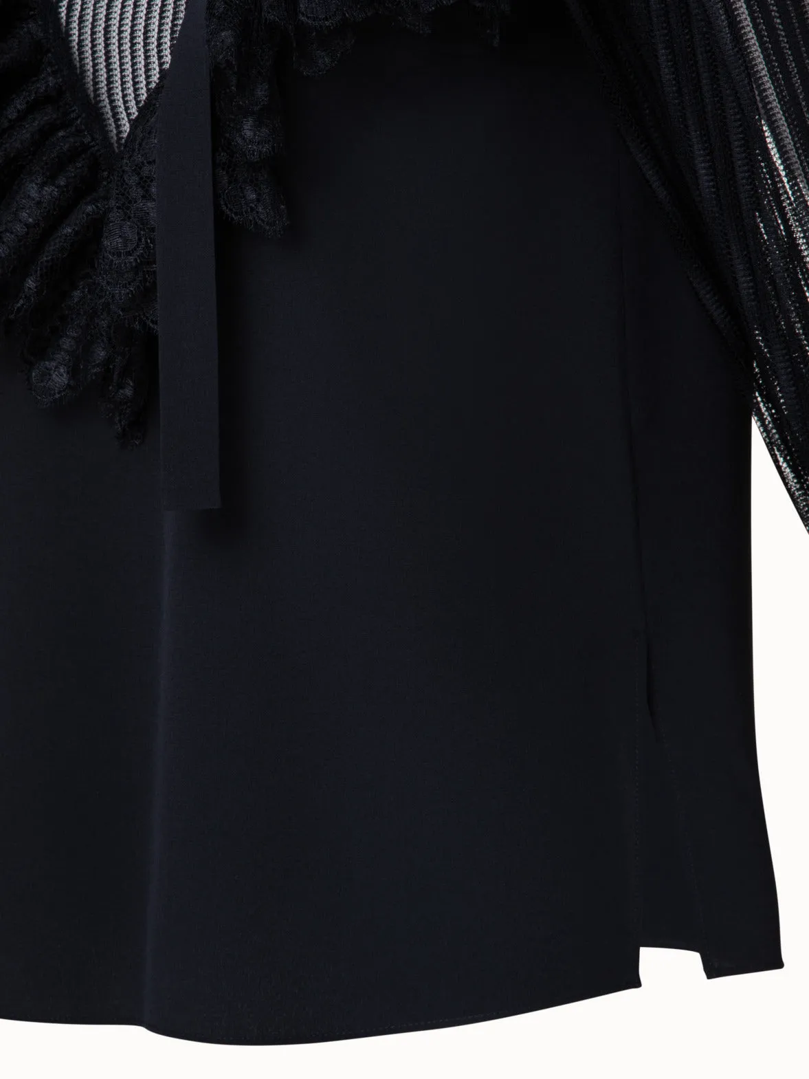 Silk Crêpe and Lace Blouse Akris