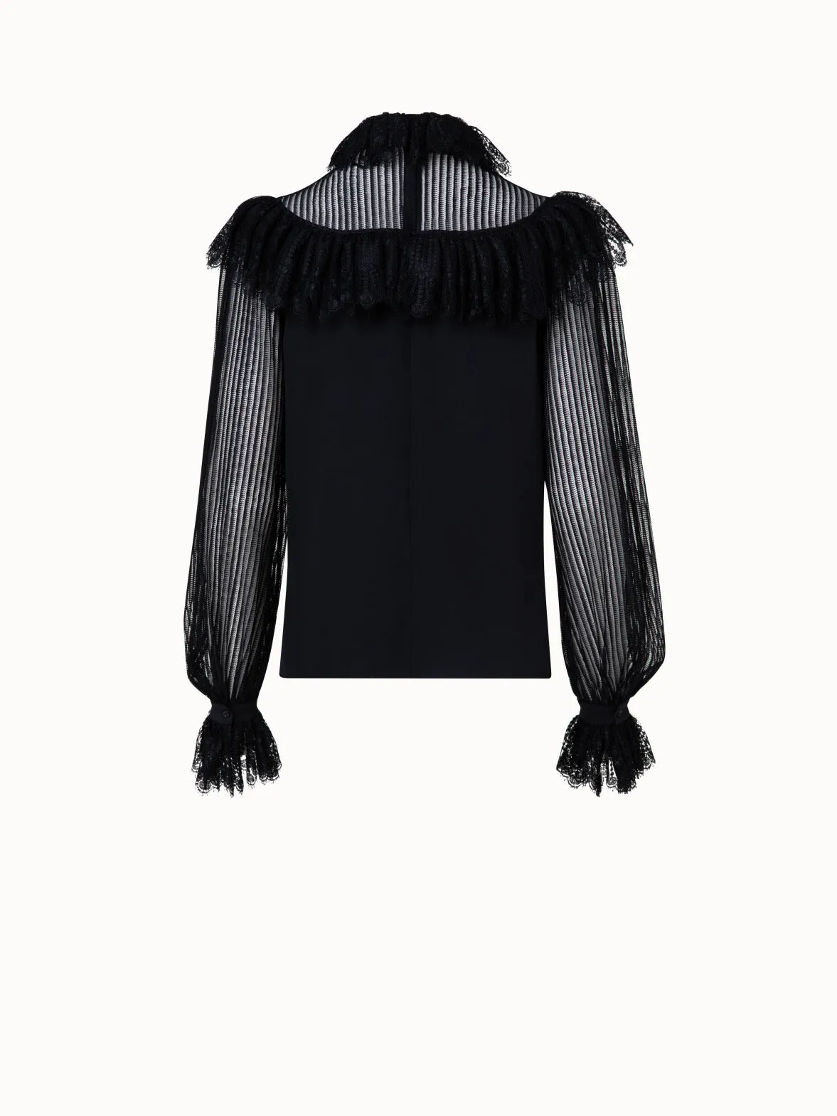 Silk Crêpe and Lace Blouse Akris
