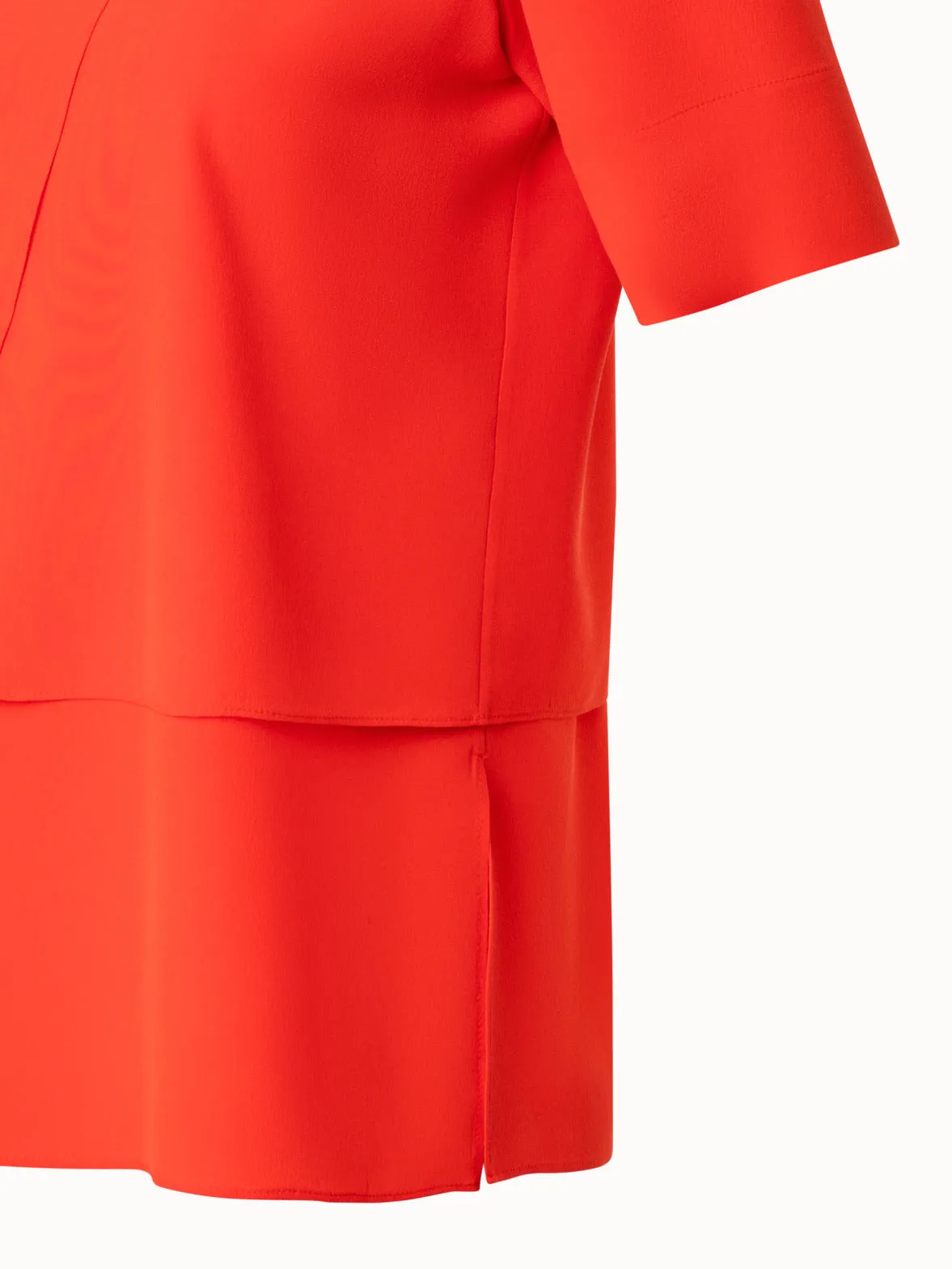Silk Crêpe Asymmetrical Overlayer Blouse Akris