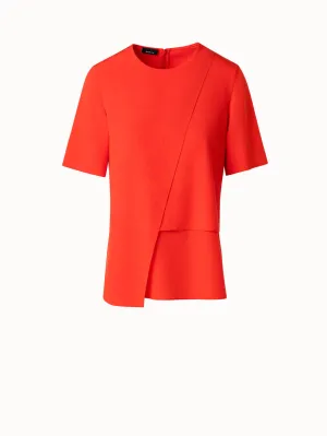 Silk Crêpe Asymmetrical Overlayer Blouse Akris