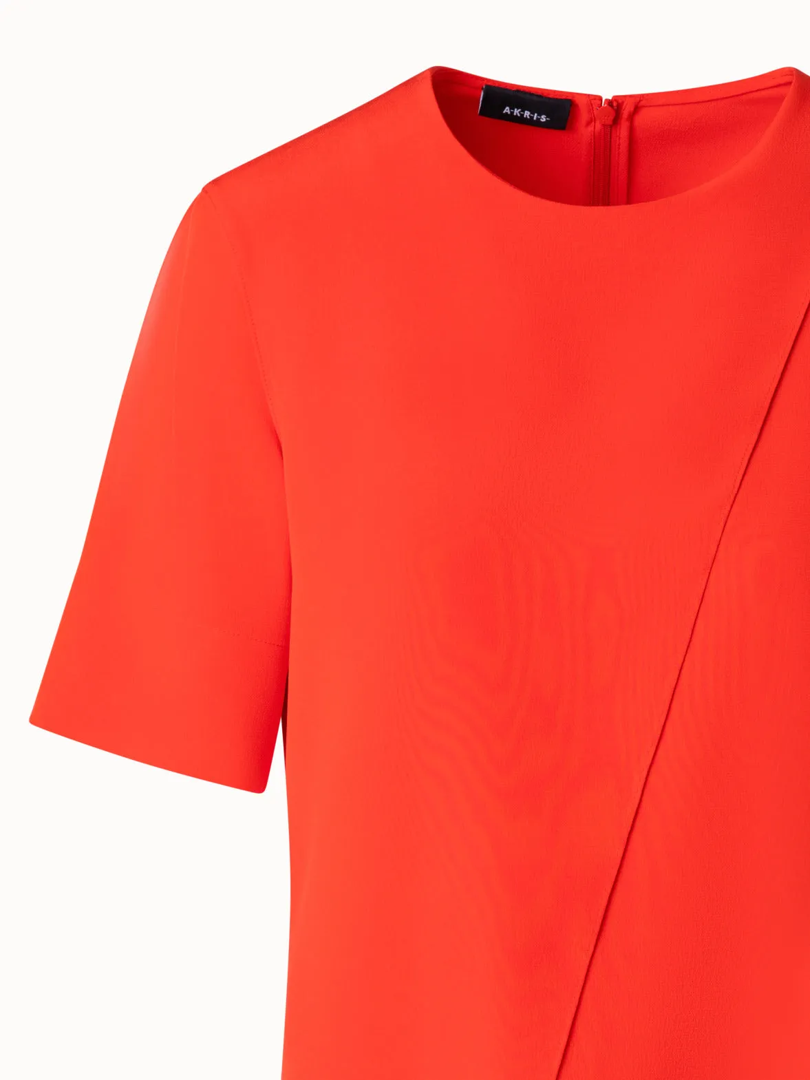 Silk Crêpe Asymmetrical Overlayer Blouse Akris