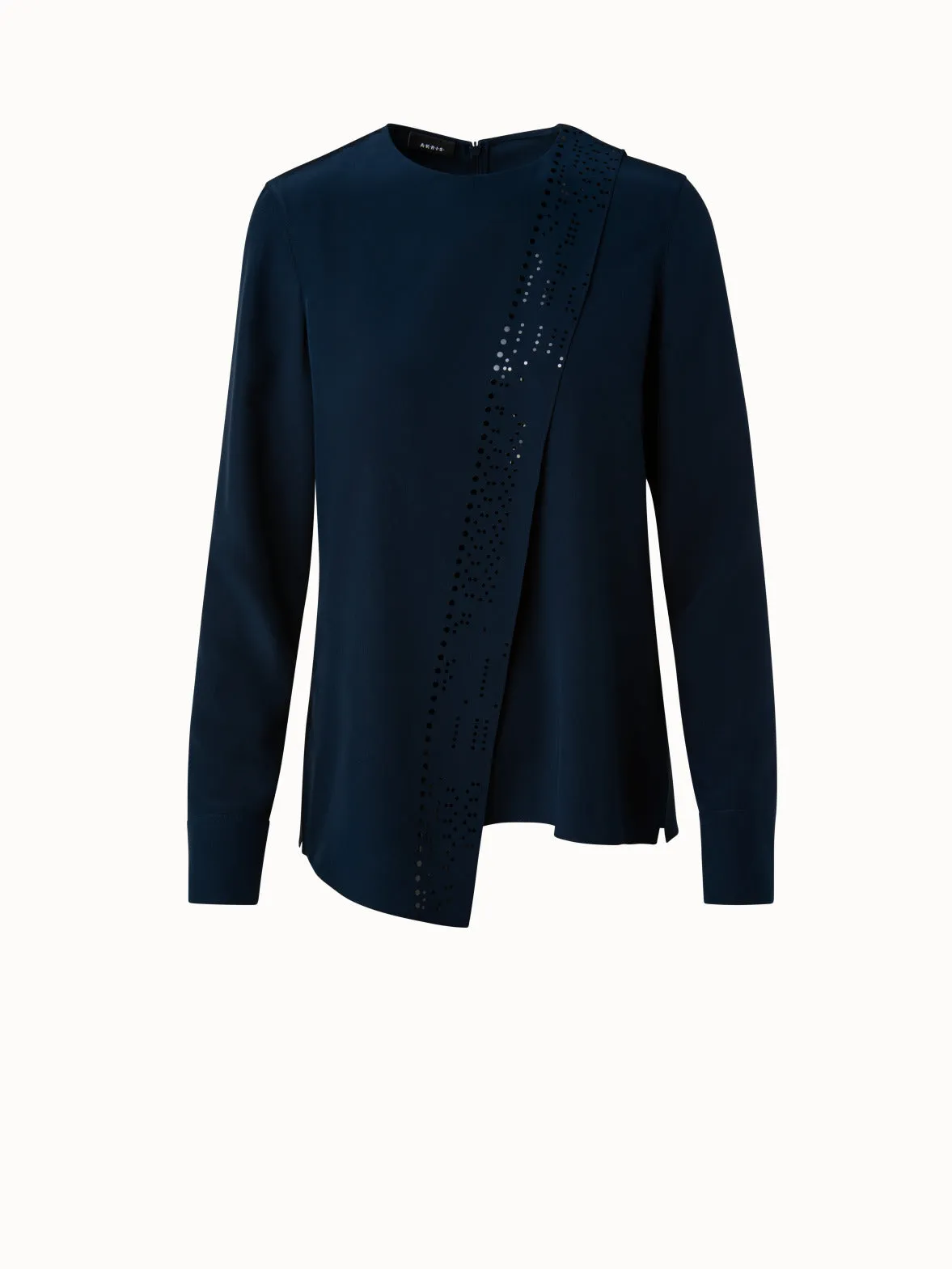 Silk Crêpe Asymmetrical Sash Blouse Akris