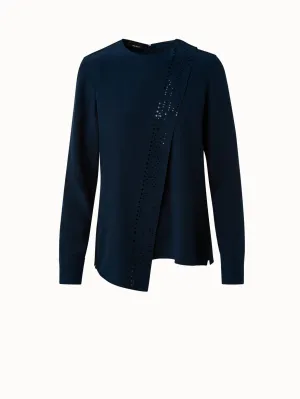 Silk Crêpe Asymmetrical Sash Blouse Akris