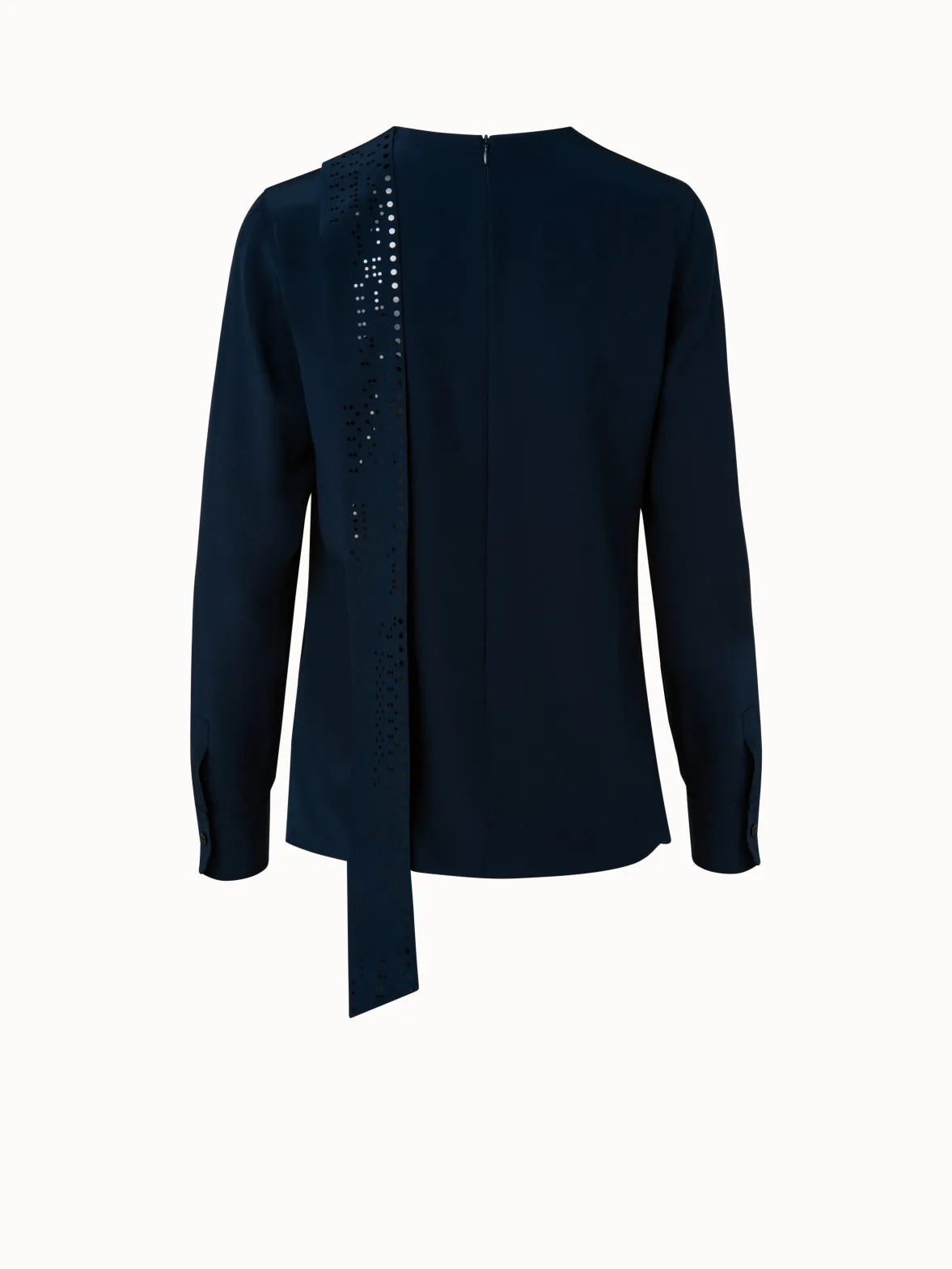 Silk Crêpe Asymmetrical Sash Blouse Akris