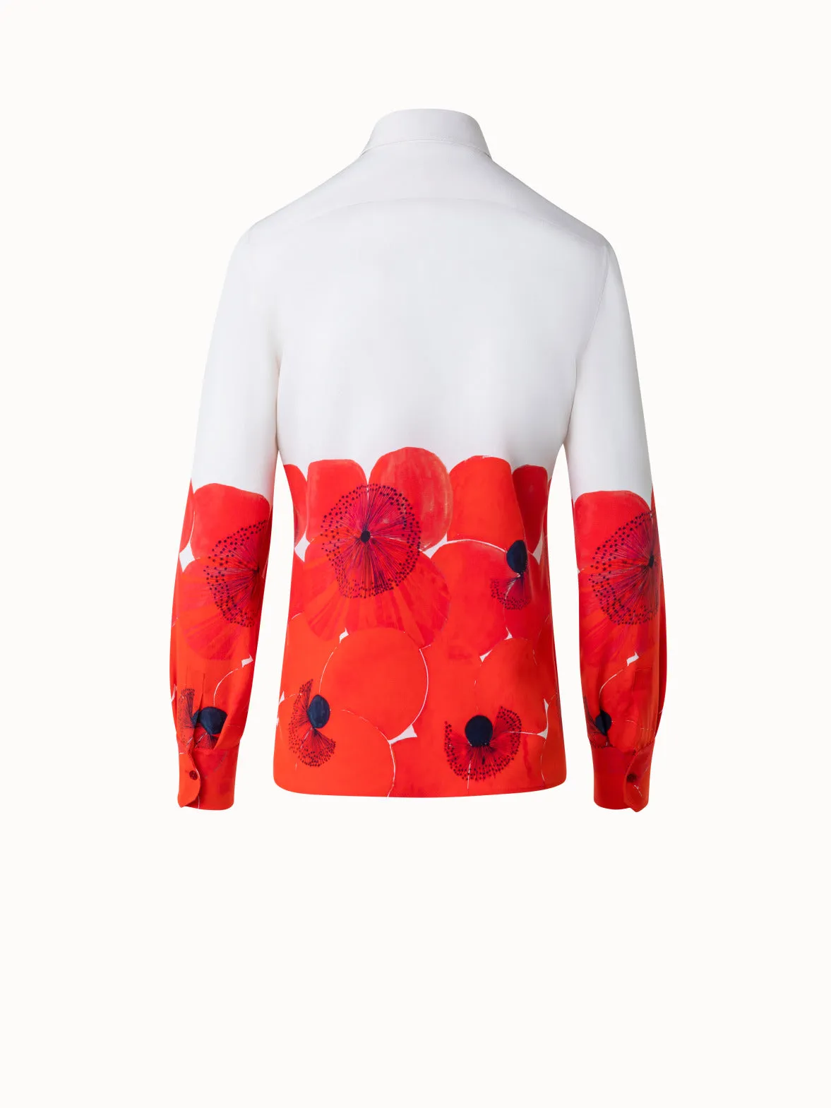 Silk Crêpe Blouse Poppy Print Akris