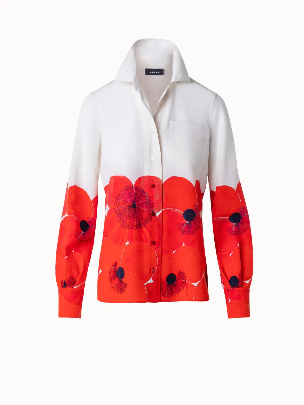 Silk Crêpe Blouse Poppy Print Akris