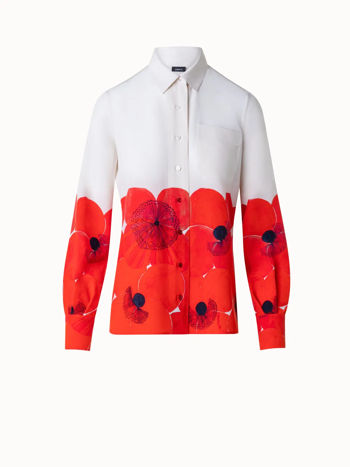 Silk Crêpe Blouse Poppy Print Akris