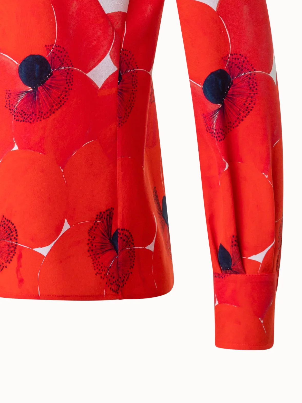 Silk Crêpe Blouse Poppy Print Akris