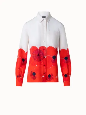 Silk Crêpe Blouse Poppy Print Akris