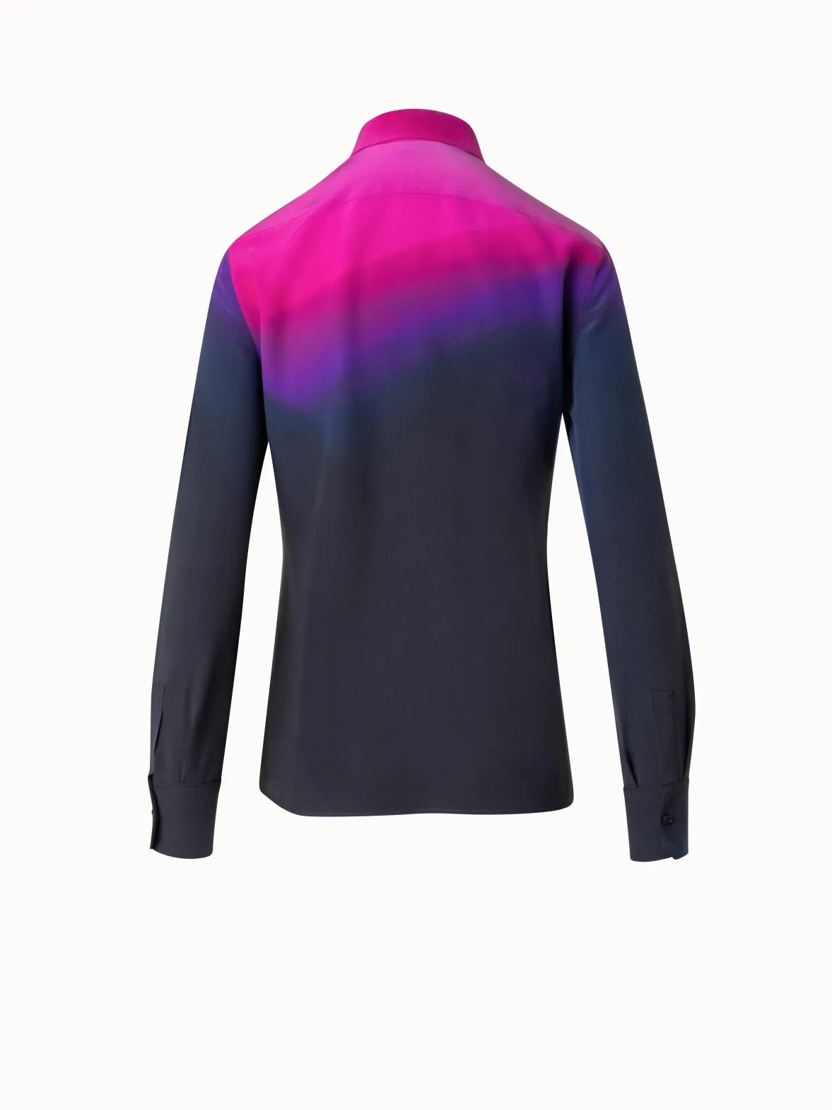 Silk Crêpe Blouse with Alta Magenta Print Akris