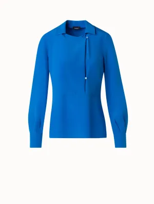 Silk Crêpe Blouse with Draping Akris