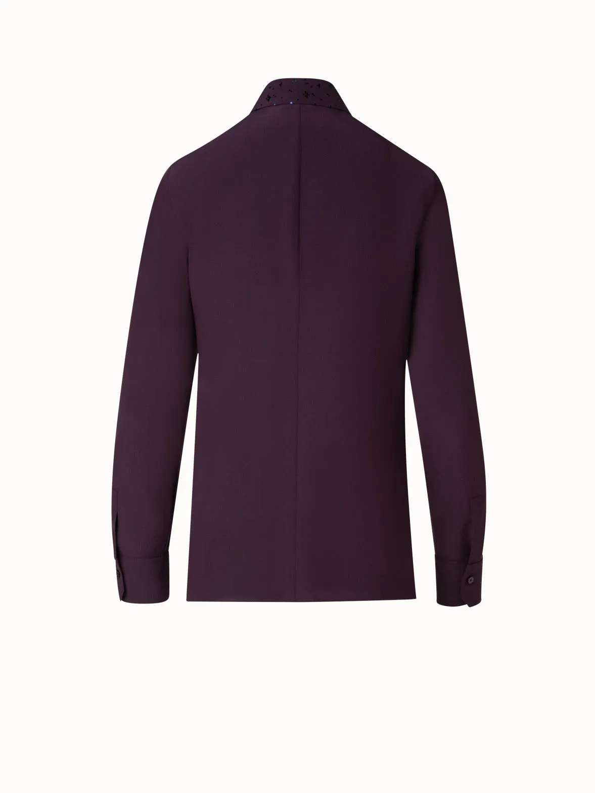 Silk Crêpe Blouse with Pixel Foil Embellishment Akris
