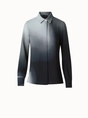 Silk Crêpe Blouse with Shadow Print Akris