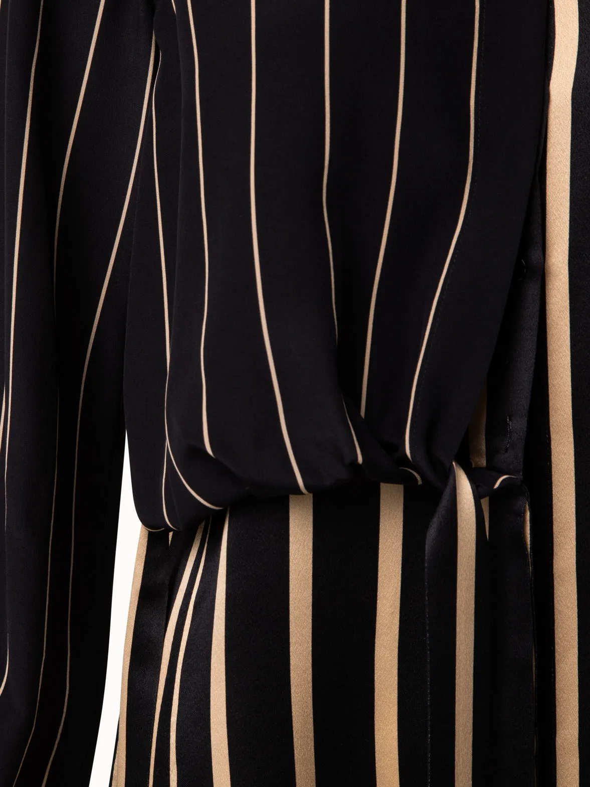 Silk Crêpe Tunic with Screen Stripes Print Akris