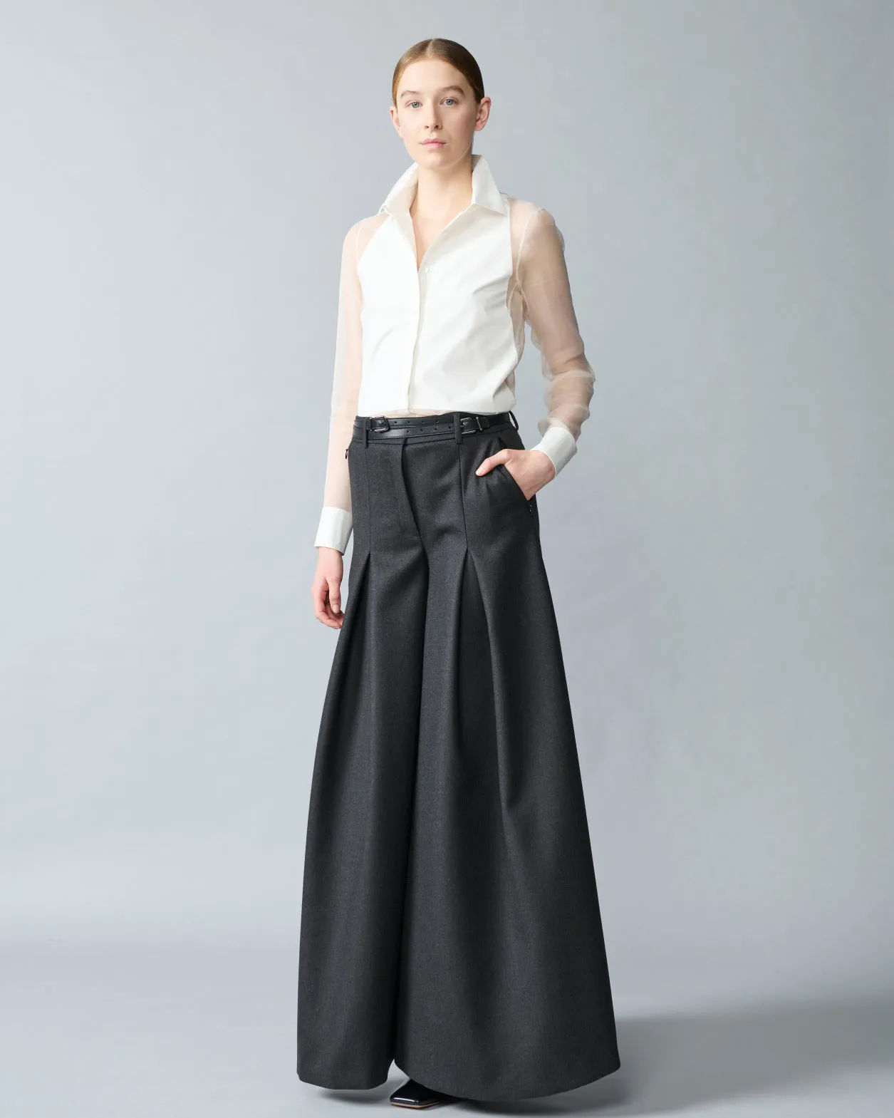 Silk Organza Blouse with Transparent Sleeves Akris