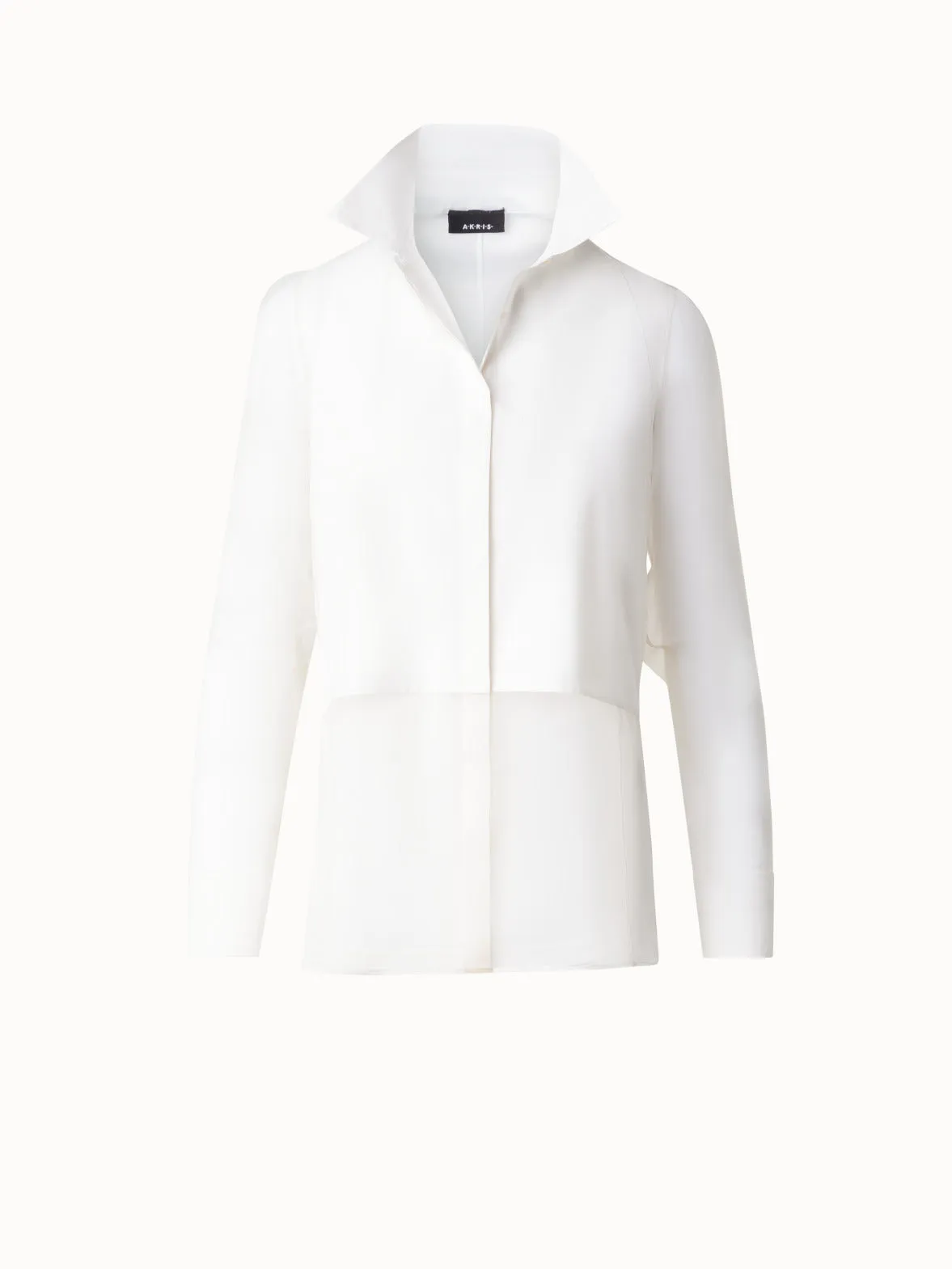 Silk Organza Blouse with Transparent Sleeves Akris