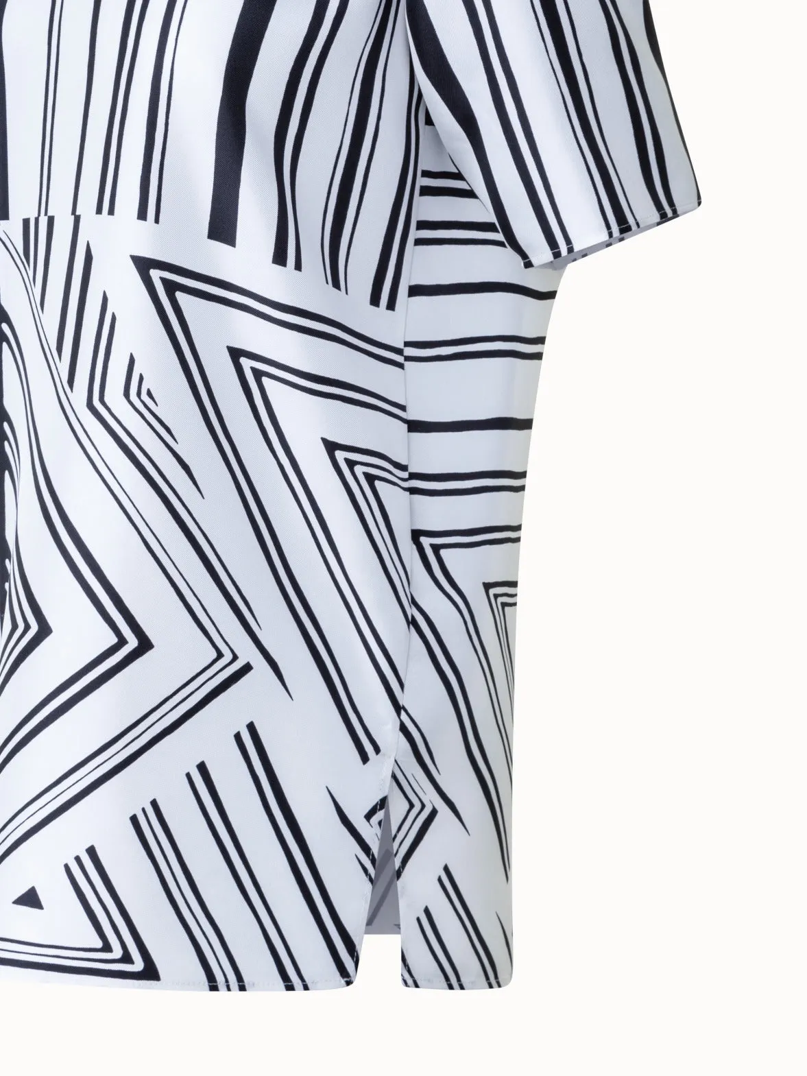 Silk T-Shirt Blouse with Lizzi's Lines Print Akris