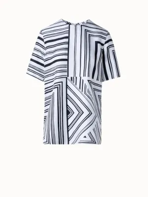 Silk T-Shirt Blouse with Lizzi's Lines Print Akris