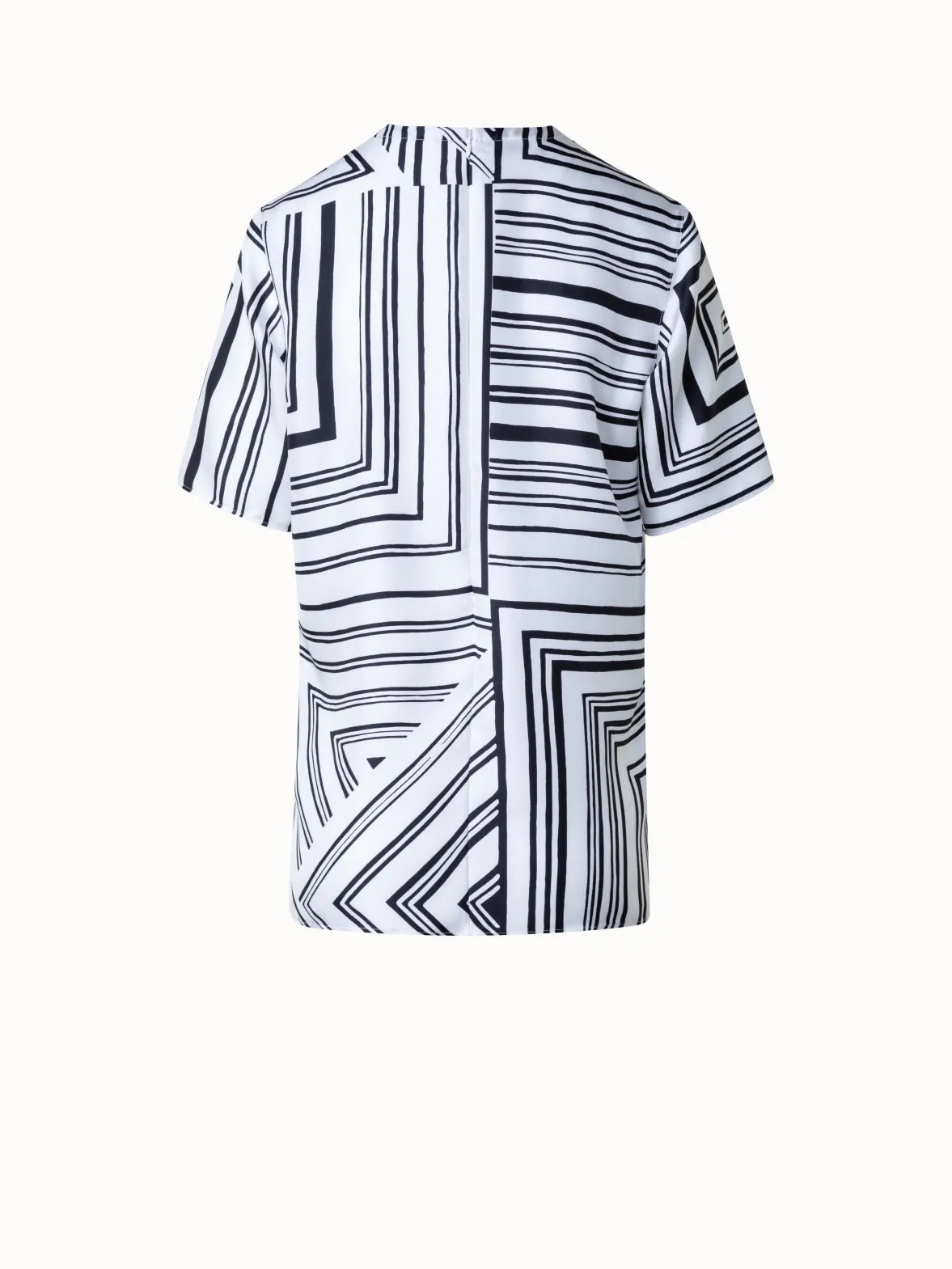 Silk T-Shirt Blouse with Lizzi's Lines Print Akris