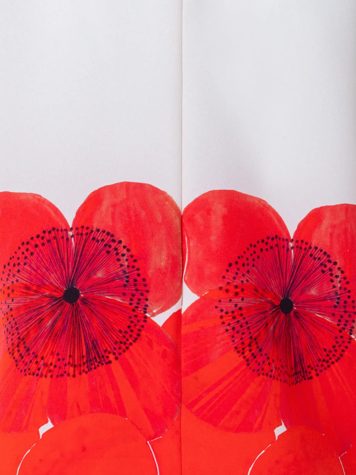 Silk T-Shirt Blouse with Poppy Print Akris