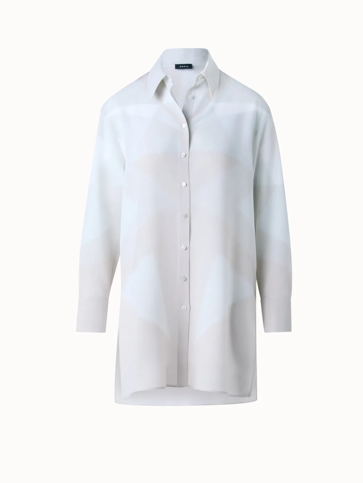 Silk Tunic Blouse with Chiaroscuro Print Akris