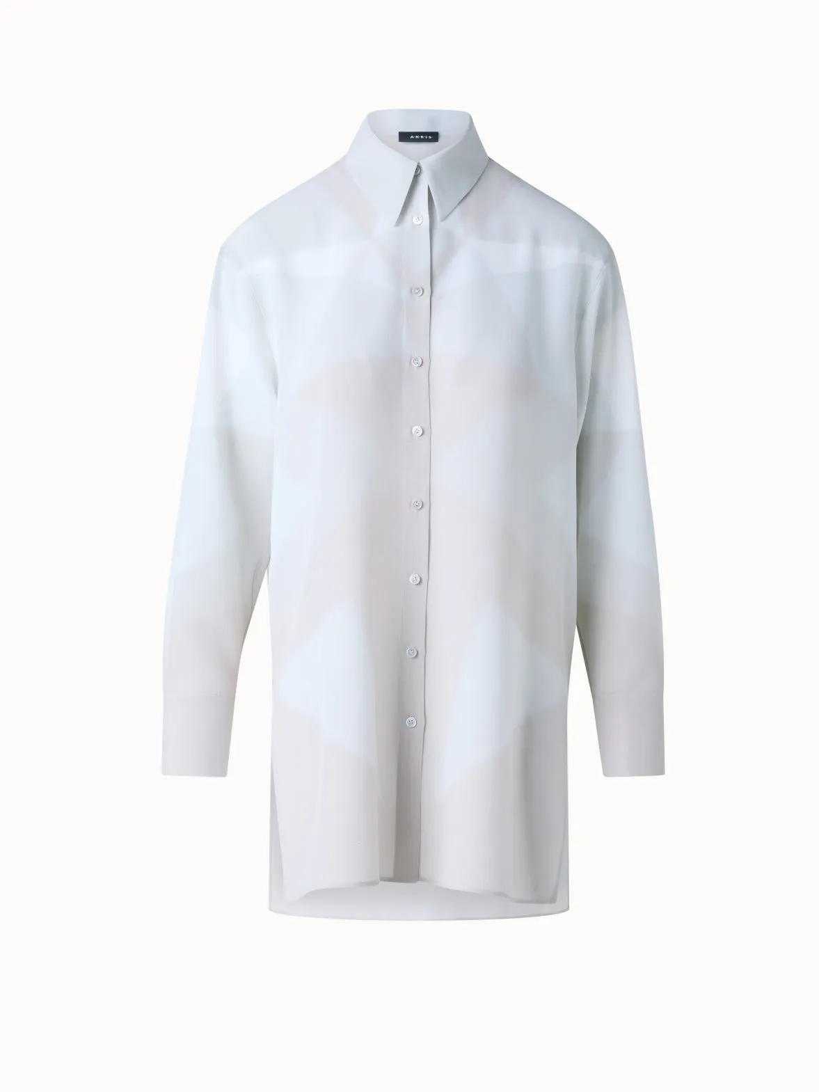 Silk Tunic Blouse with Chiaroscuro Print Akris