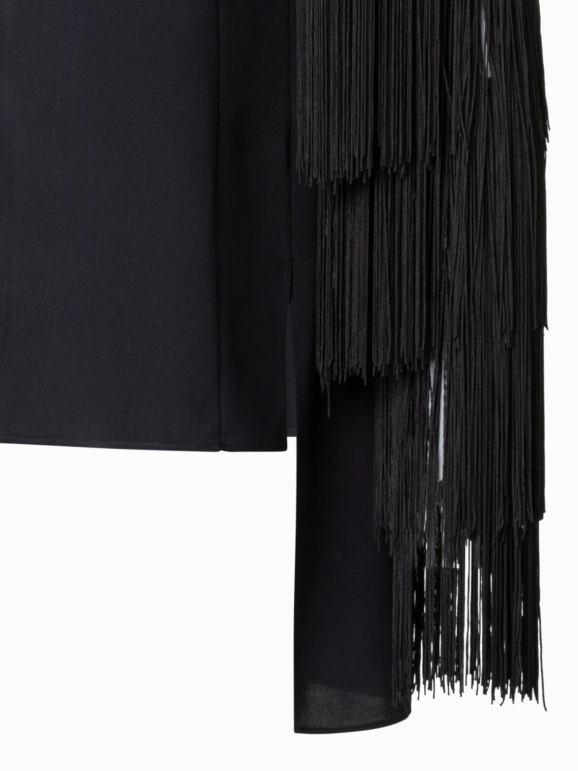 Silk Tunic Blouse with Fringes Sleeves Akris