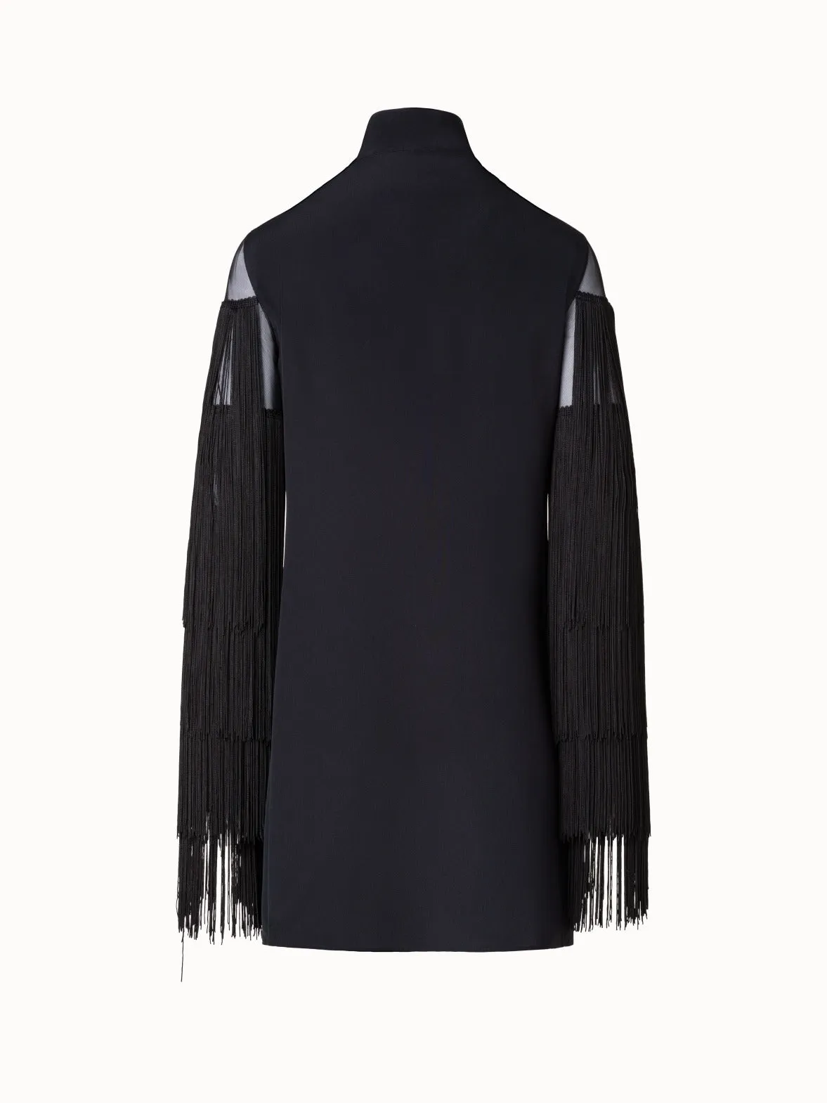 Silk Tunic Blouse with Fringes Sleeves Akris