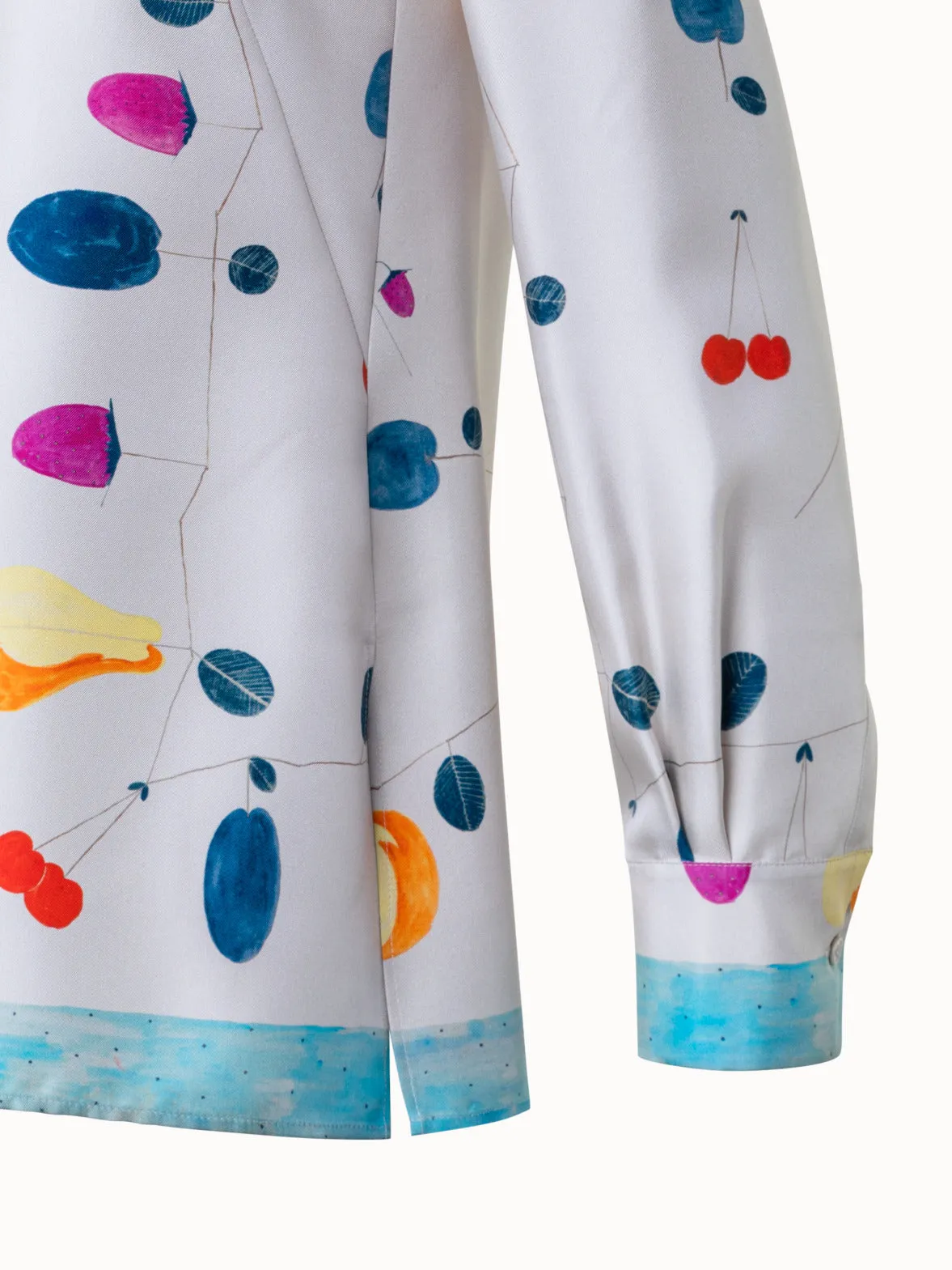 Silk Tunic Blouse with Fruits Print Akris