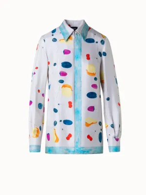 Silk Tunic Blouse with Fruits Print Akris