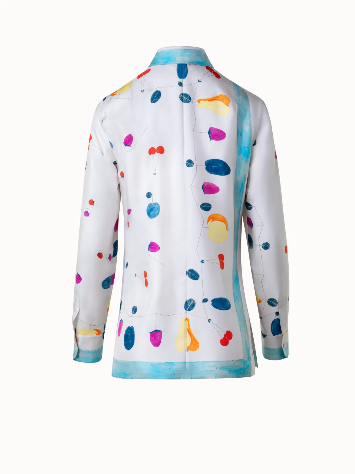 Silk Tunic Blouse with Fruits Print Akris