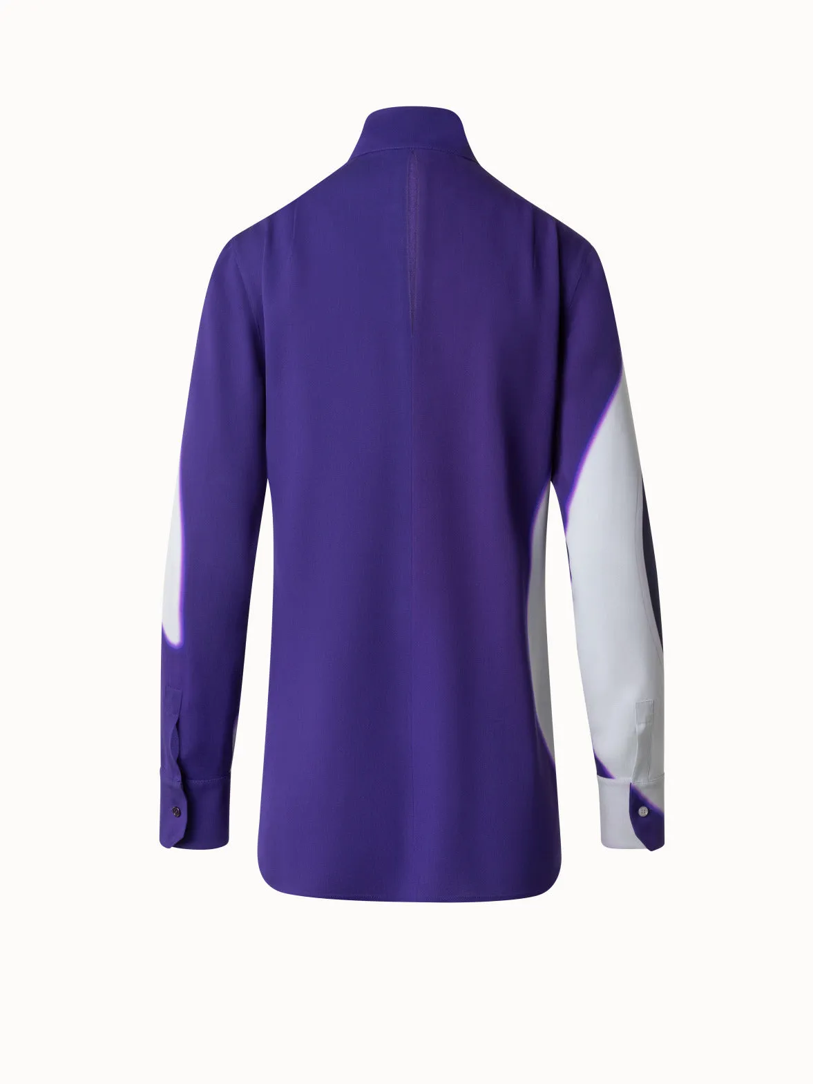 Silk Tunic Blouse with Purple Loop Print Akris