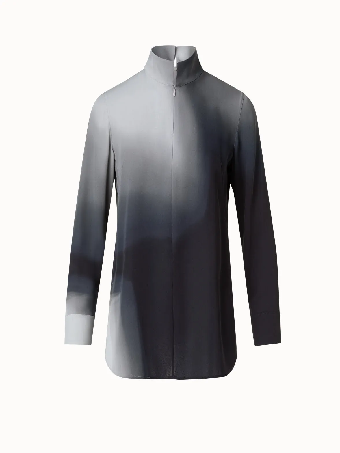 Silk Tunic Blouse with Shadow Print Akris