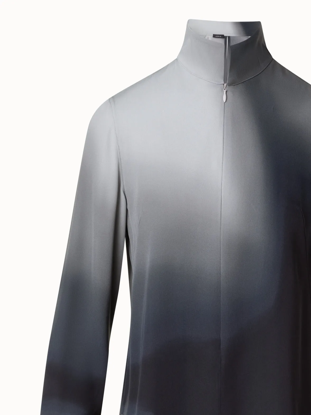 Silk Tunic Blouse with Shadow Print Akris