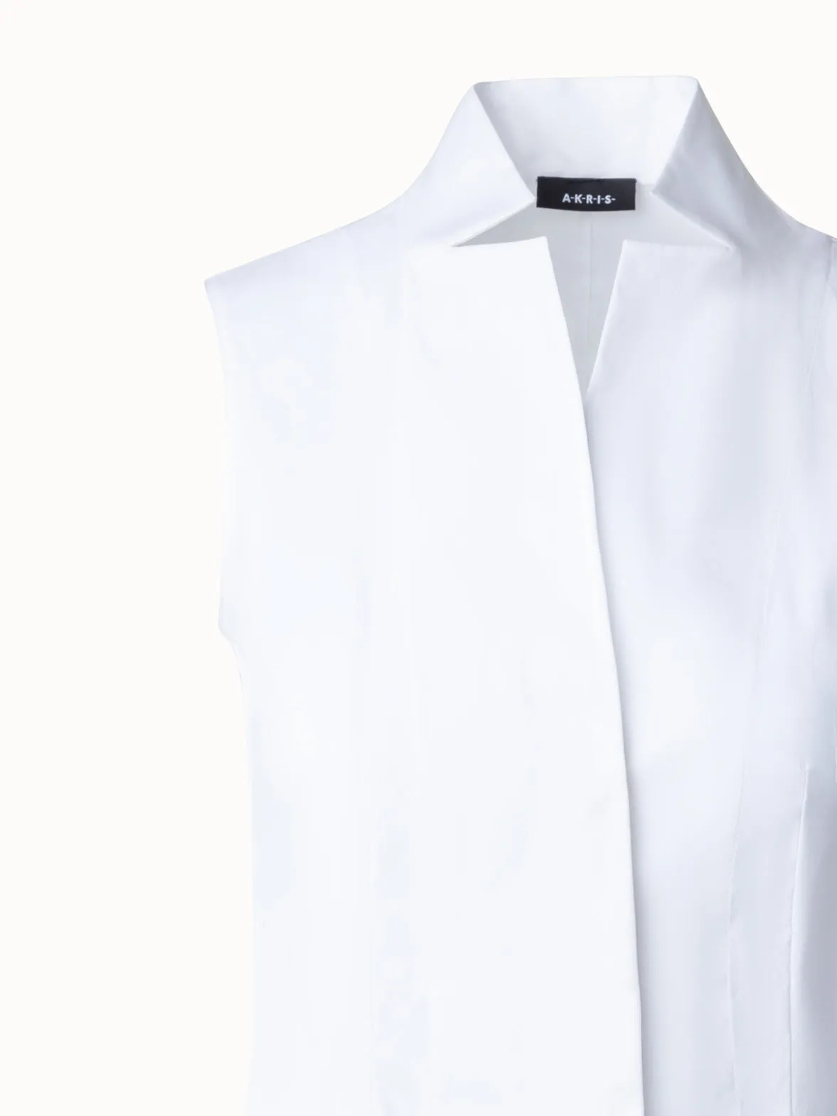 Sleeveless Cotton Stretch Blouse Akris